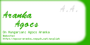 aranka agocs business card